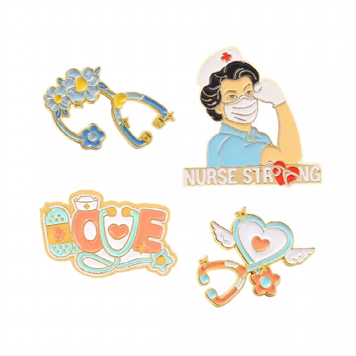 Nurse Stethoscope Cartoon Badge nurse souvenir metal enamel pin