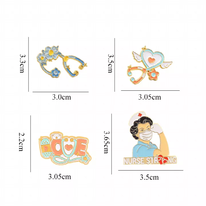 Nurse Stethoscope Cartoon Badge nurse souvenir metal enamel pin