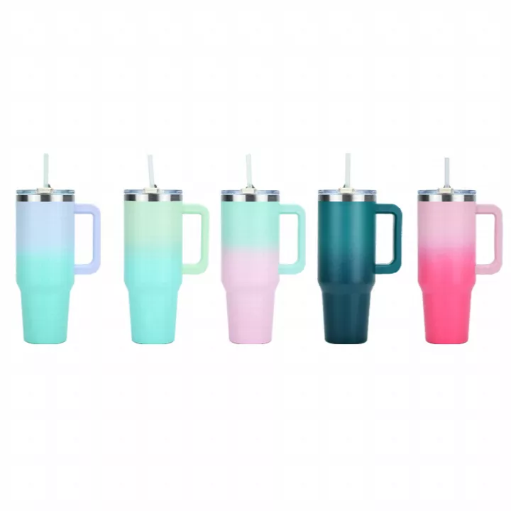 LiswindH design gradient color insulated tumbler cups with handles