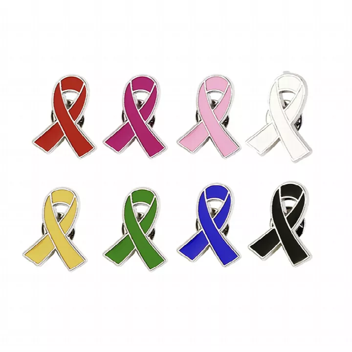 Ready Stock Metal Pink Ribbon Breast Cancer Awareness Lapel Pin badge