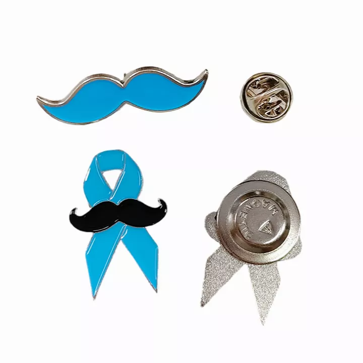 On stock - Custom Blue Ribbon Pin for male health awareness pin badge November gifts