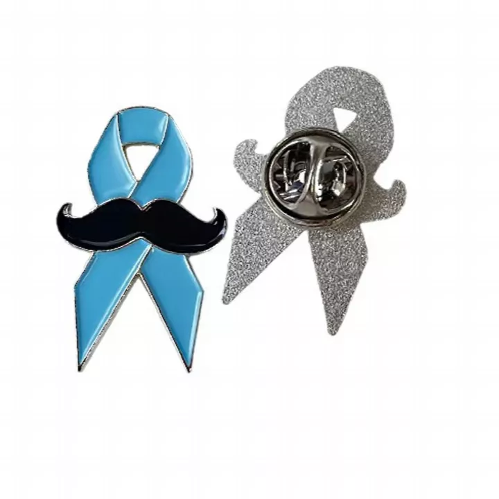 On stock - Custom Blue Ribbon Pin for male health awareness pin badge November gifts